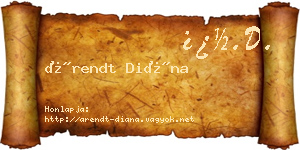 Árendt Diána névjegykártya